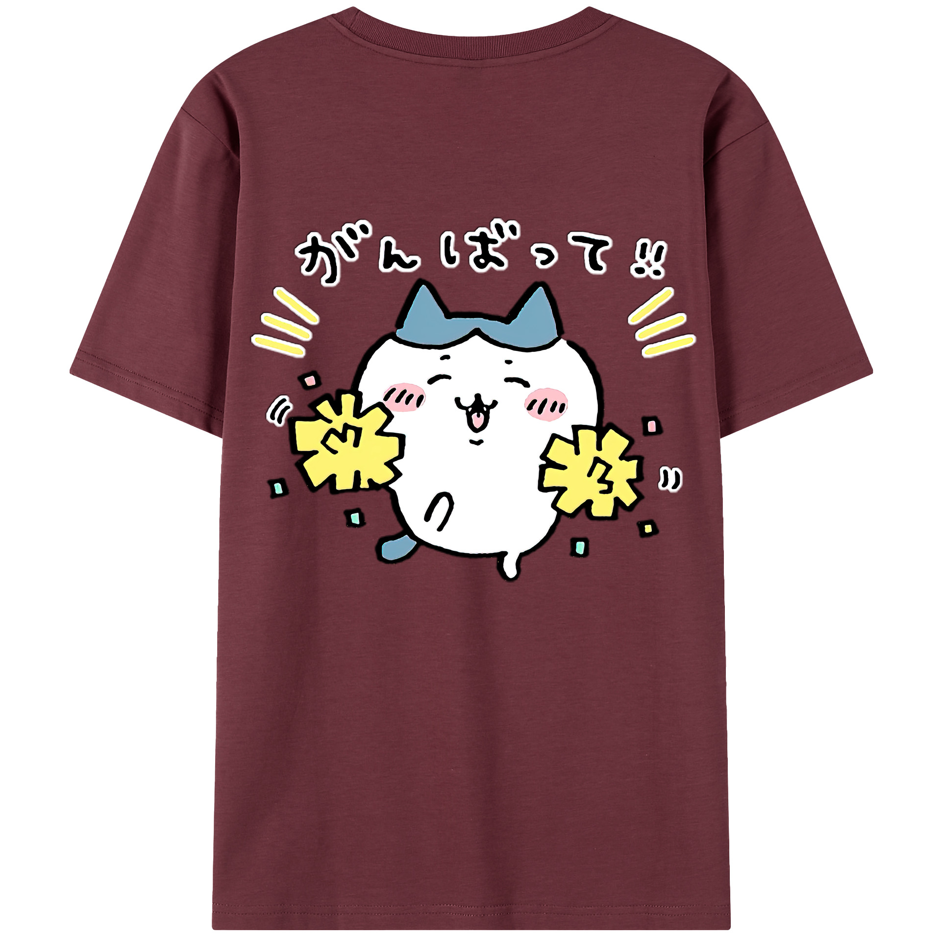 （画像用） ちいかわ ハチワレ Chii-kawa hachiware 綿100％半袖Tシャツ（背面プリント）